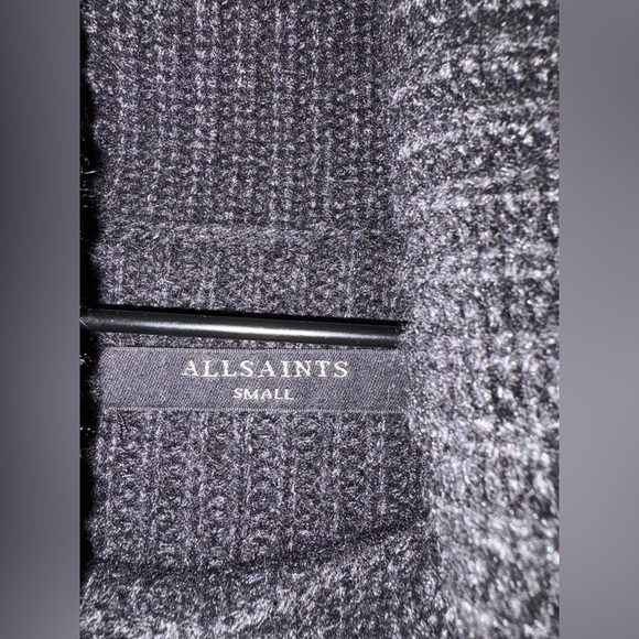 Allsaints Women's S Wool alpaca Turtleneck Knit 3/4 Sleeve Sweater Dress Black - Picture 10 of 11